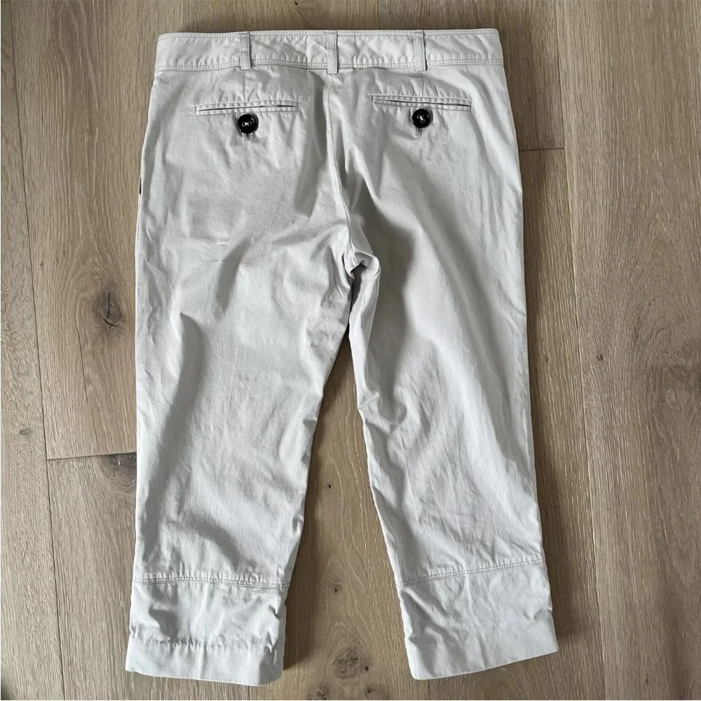 Burberry Y2K Cropped Capris Pants Beige cream Ivory Sz 6 *K5 - Picture 2 of 6